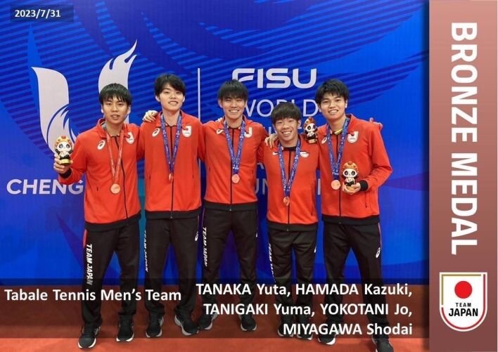 団体銅メダルを獲得した日本男子チーム